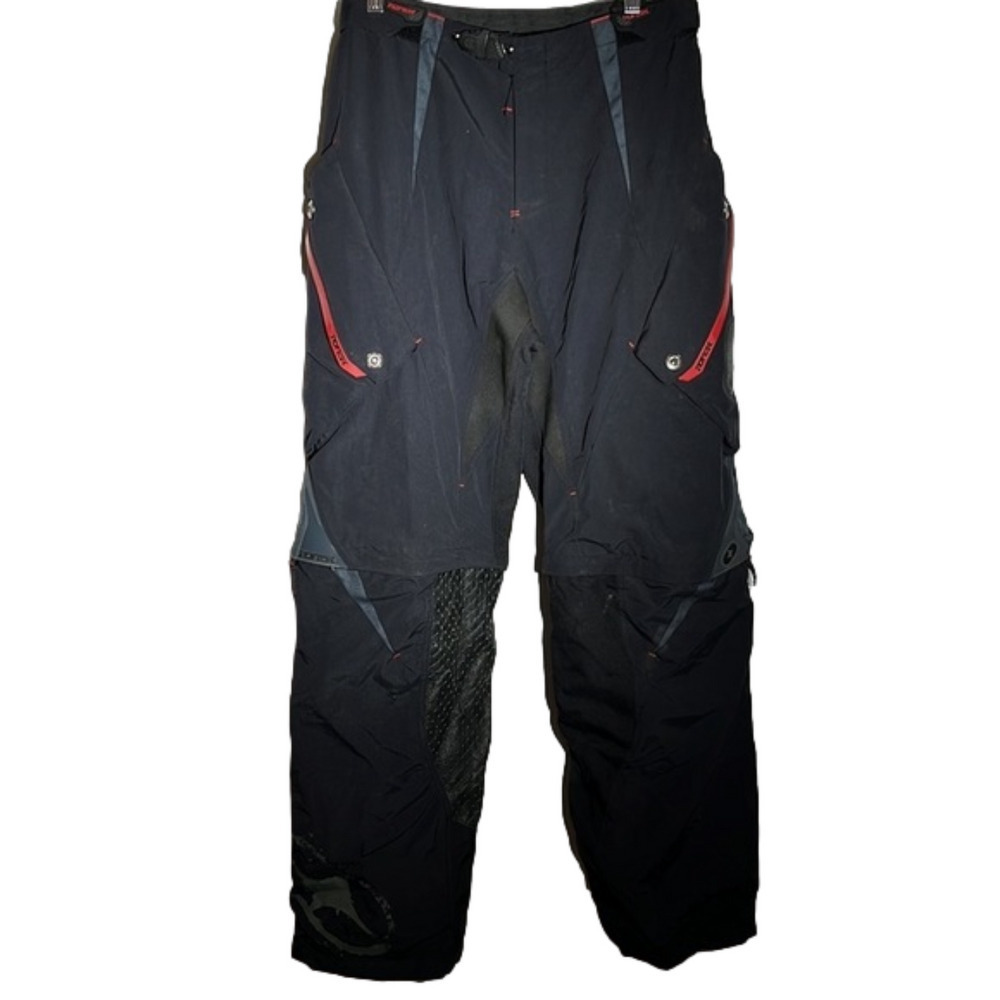 TANK Series motorcross zip off motorcycle pants, black/red, size 34